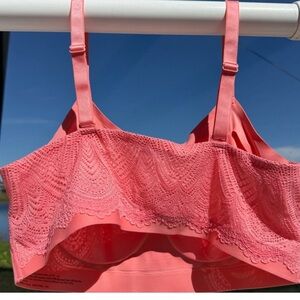 🪸Soma Enbliss Luxe Lace Back Bralette in Vibrant Coral EUC🧡